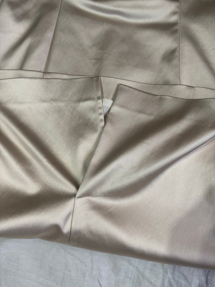 Bej V Yakalı Midi Abiye Elbise - Görsel 2