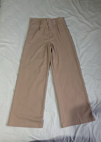 Bej Kadın Kumaş Pantolon Midi Boy - Görsel 4