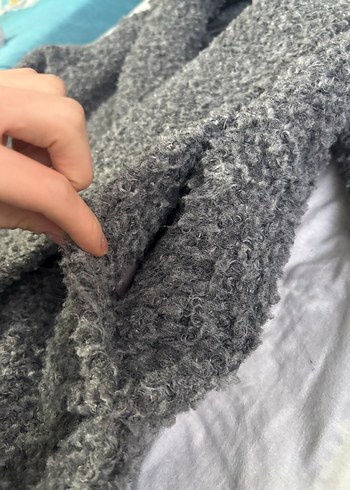 Gri Midi Boy Kürklü Kadın Kaban - Görsel 3