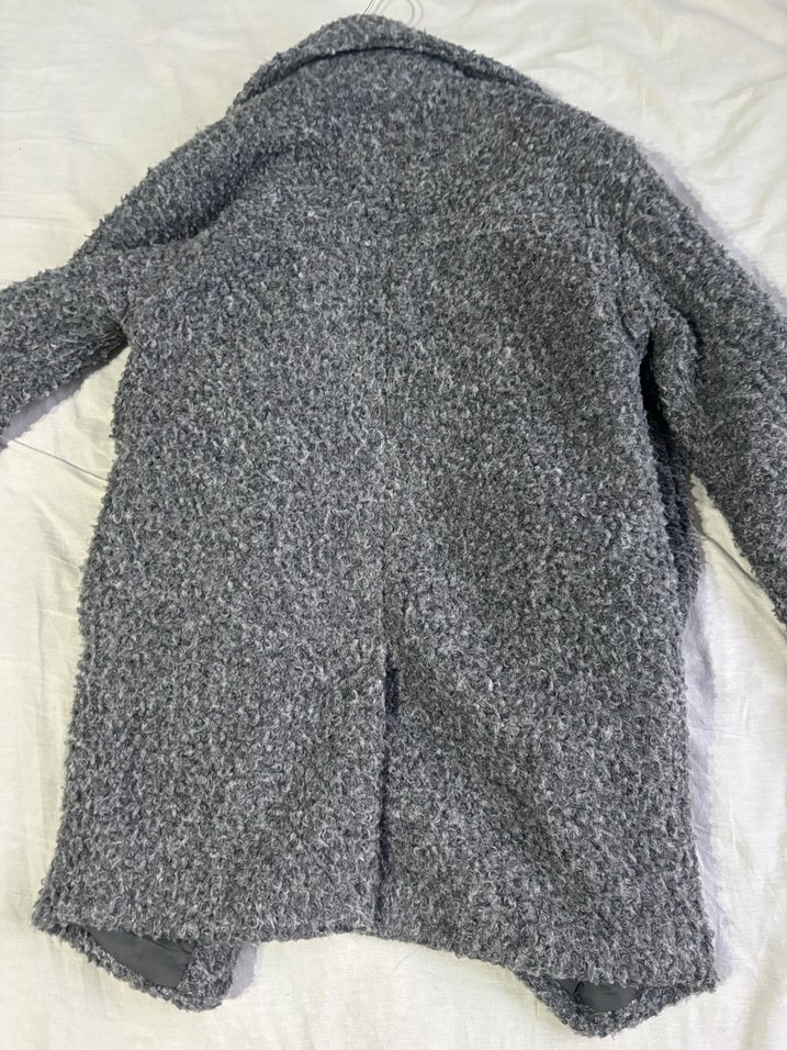 Gri Midi Boy Kürklü Kadın Kaban - Görsel 5