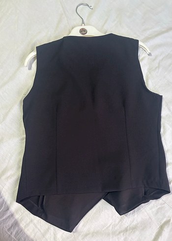 Düğmeli Siyah Kadın Yelek - Görsel 3