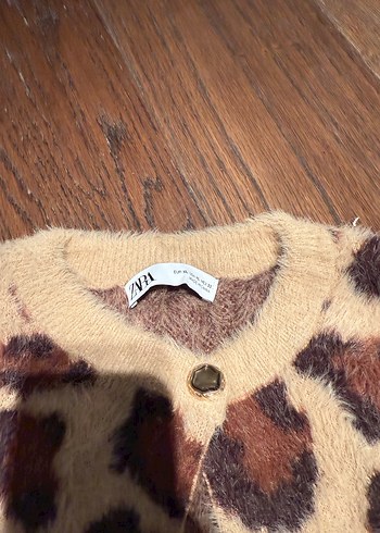 xl Beden kahverengi Renk Kahverengi Leopar Desenli Kadın Suni Kürk Hırka