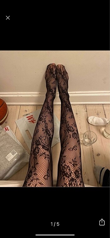 Sheinside ÇİÇEKLİ FİLE KÜLOTLU ÇORAP