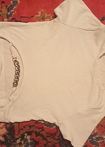 m Beden Crop beyazz