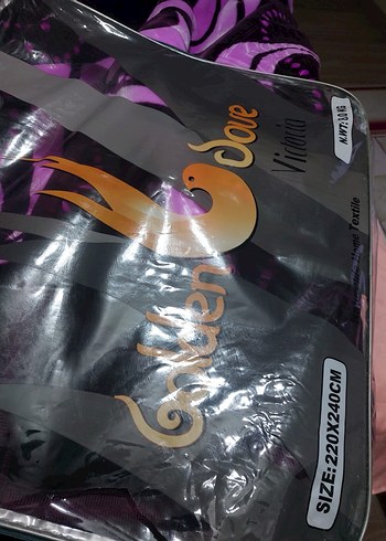 Koyu Mor Desenli Battaniye - Görsel 4