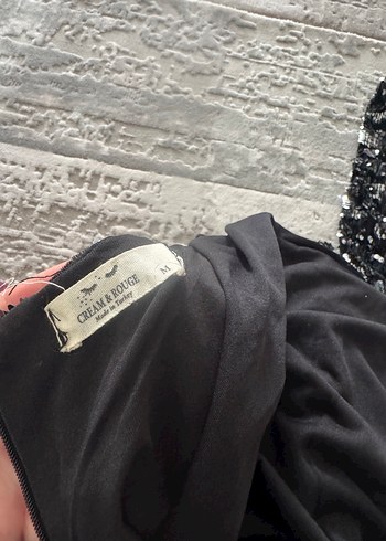 Uzun Kollu Siyah Payetli Abiye Elbise - Görsel 3