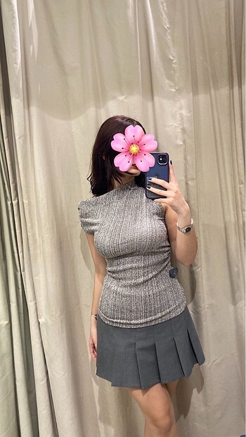 s Beden gri Renk Zara Bluz