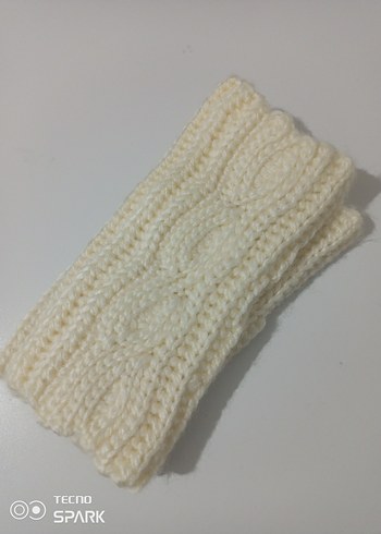 Beyaz Örgü Bohem Kadın Eldiveni - Görsel 6