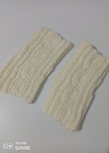 Beyaz Örgü Bohem Kadın Eldiveni - Görsel 5