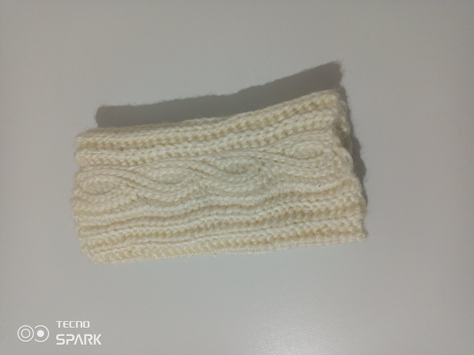 Beyaz Örgü Bohem Kadın Eldiveni - Görsel 4