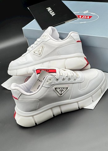 44 Beden beyaz Renk Beyaz Erkek Sneakers Prada Spor Ayakkabı