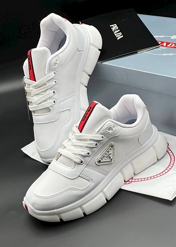 Prada Beyaz Erkek Sneakers Prada Spor Ayakkabı