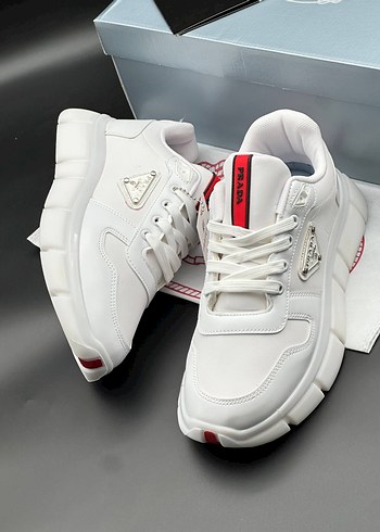 Beyaz Erkek Sneakers Prada Spor Ayakkabı