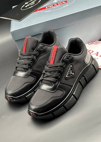 Prada Siyah Bağcıklı Erkek Spor Ayakkabı