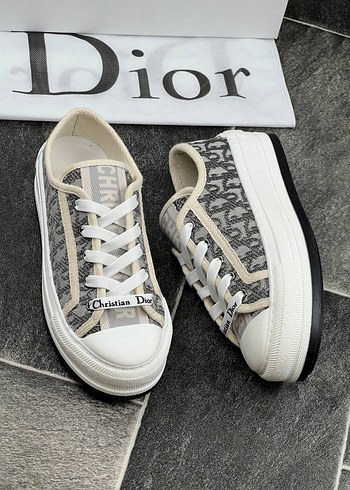 38 Beden beyaz Renk Dior Platform Topuklu Gri Beyaz Kadın Spor Ayakkabı