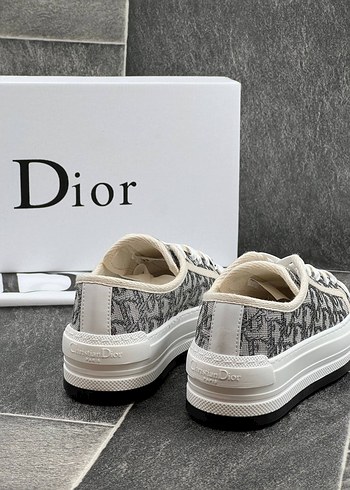 38 Beden Dior Platform Topuklu Gri Beyaz Kadın Spor Ayakkabı
