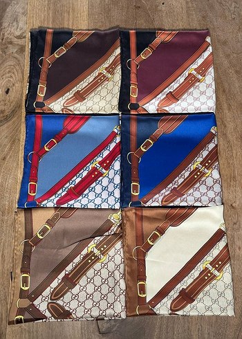 Kahverengi Zincir Detaylı Gucci Kadın Fuları - Görsel 3