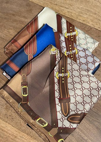 Kahverengi Zincir Detaylı Gucci Kadın Fuları - Görsel 4