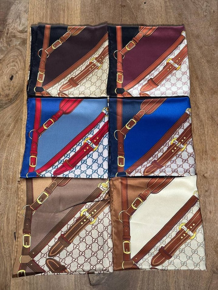 Kahverengi Zincir Detaylı Gucci Kadın Fuları - Görsel 3