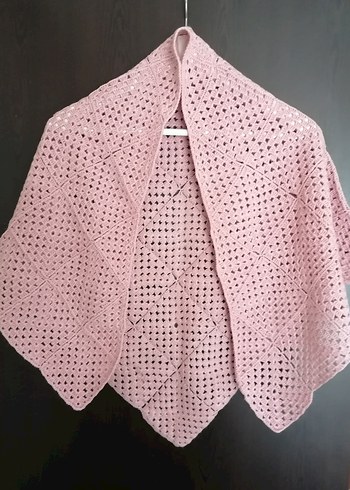 Pembe Örgü Kadın Panço