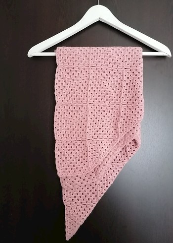 Beden Pembe Örgü Kadın Panço
