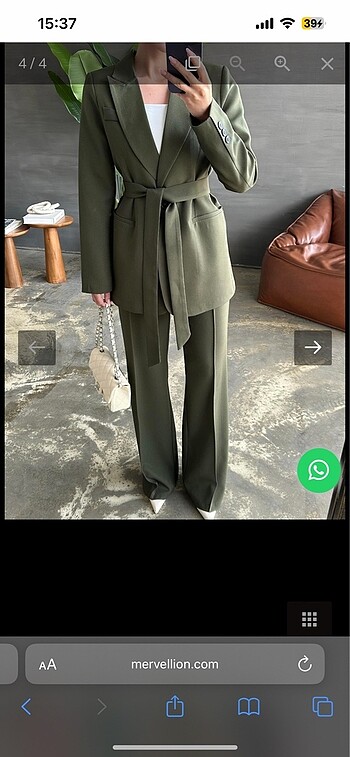 Diğer Yeşil blazer takım