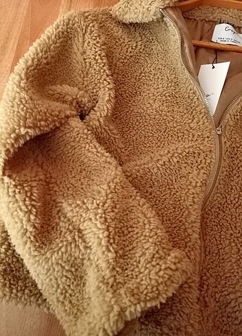 crep marka içi astarlı polar ceket - Görsel 7