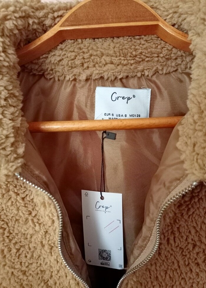 crep marka içi astarlı polar ceket - Görsel 2