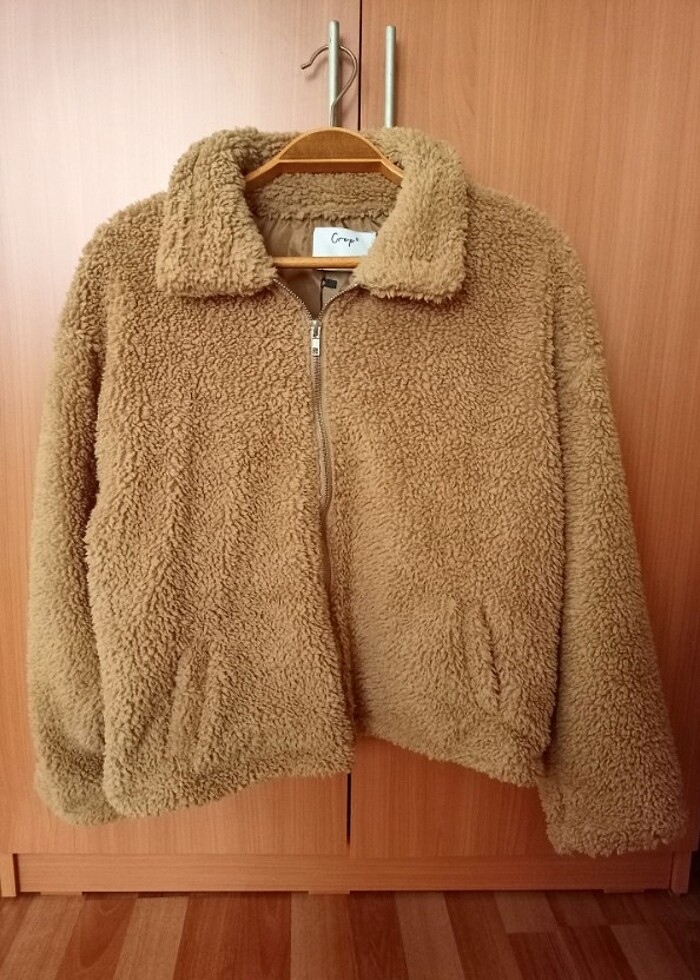 crep marka içi astarlı polar ceket - Görsel 4