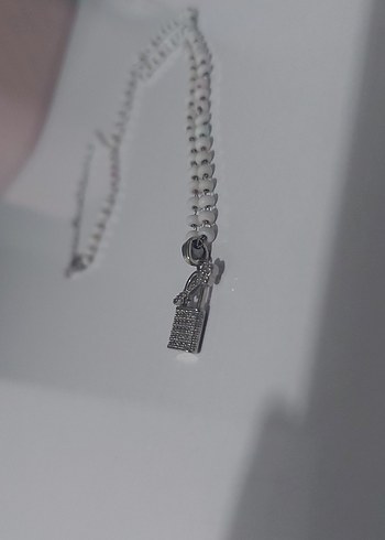 Gri Zincir Detaylı Uzun Kadın Kolye - Görsel 2