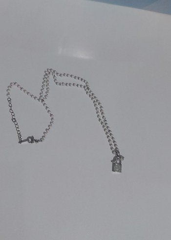 Gri Zincir Detaylı Uzun Kadın Kolye - Görsel 3