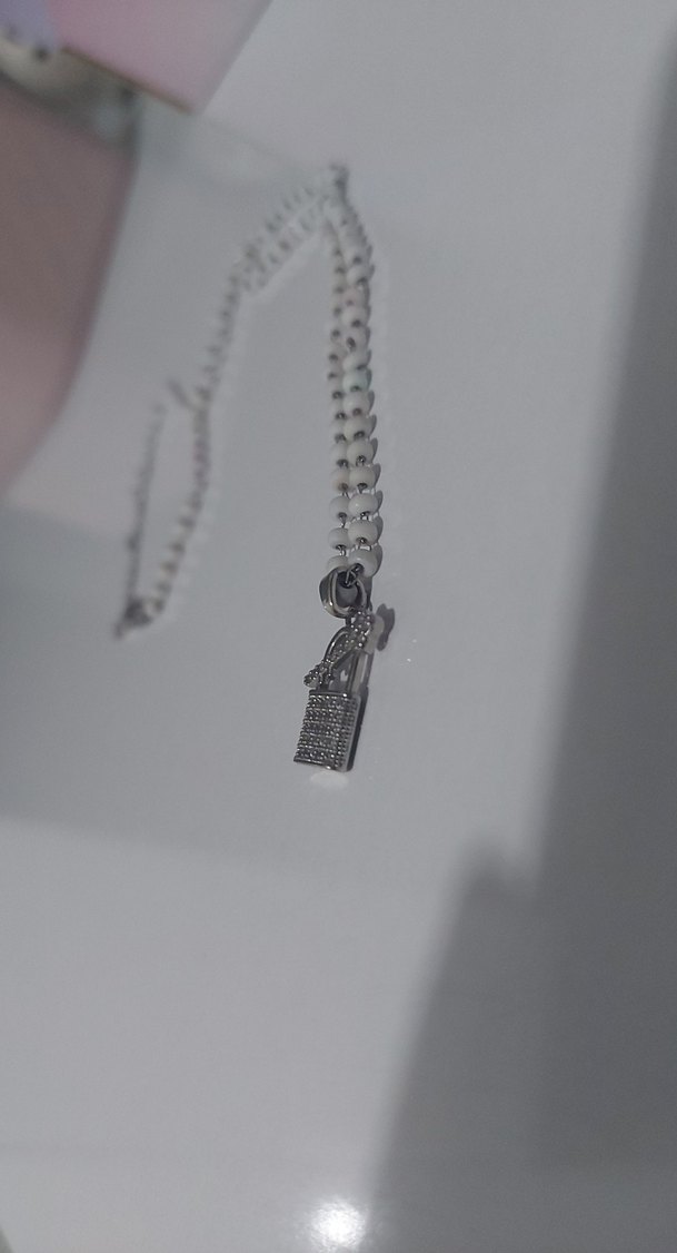 Gri Zincir Detaylı Uzun Kadın Kolye - Görsel 2