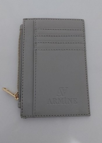 Gri Deri Fermuarlı Armine Kadın Cüzdanı - Görsel 2