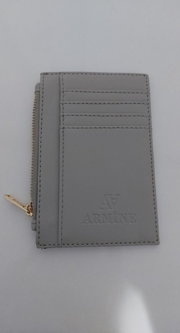 Gri Deri Fermuarlı Armine Kadın Cüzdanı - Görsel 2