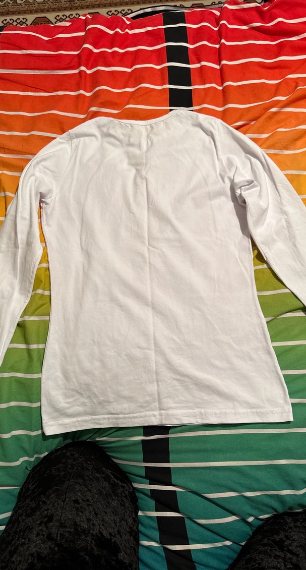 Uzun Kollu Beyaz Hamile Tişörtü - Görsel 2