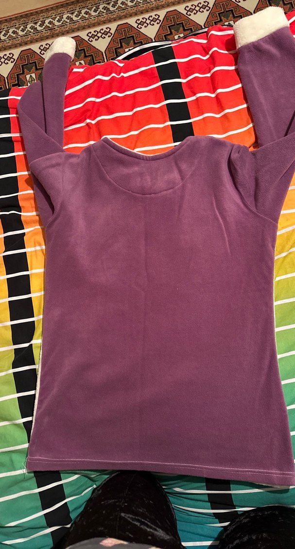 Pastel Renkli Baskılı Tüylü Kedi Kıyafeti - Görsel 2