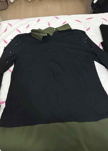 Düğmeli Siyah Kadın Gömlek - Görsel 4
