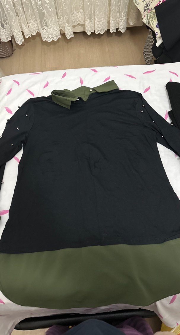 Düğmeli Siyah Kadın Gömlek - Görsel 4