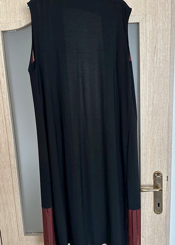 Bordo Siyah Uzun Kadın Yelek - Görsel 3