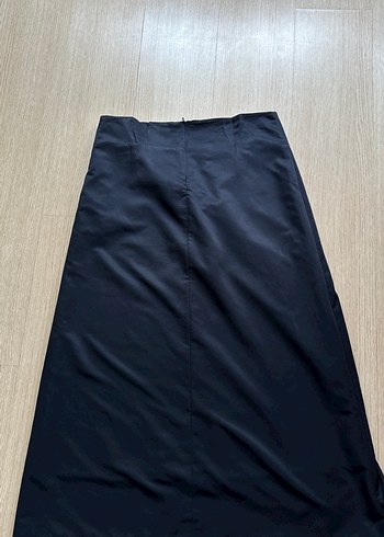 Drapeli Siyah Uzun Kadın Etek - Görsel 3