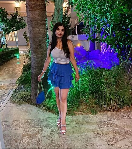 Diğer Mavi fırfırlı etek