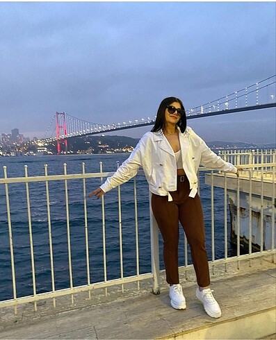 Diğer Beyaz baskılı kot ceket