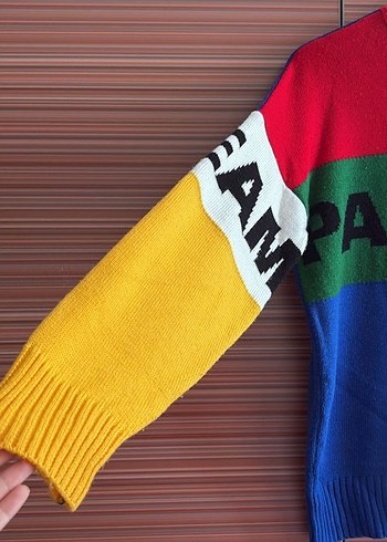 Renkli Örgü Kadın Kazak - Görsel 3