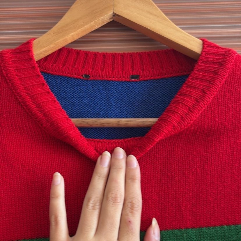 Renkli Örgü Kadın Kazak - Görsel 2