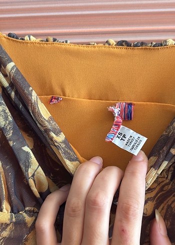 Kahverengi Drapeli Askılı Uzun Elbise - Görsel 4