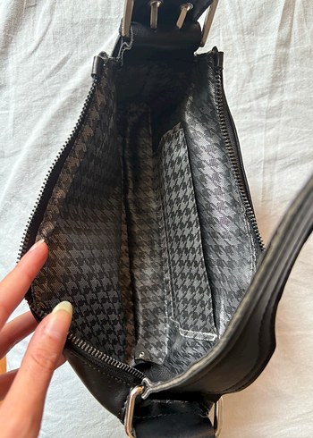 Kemer Tokalı Siyah Deri Kadın Çanta - Görsel 7