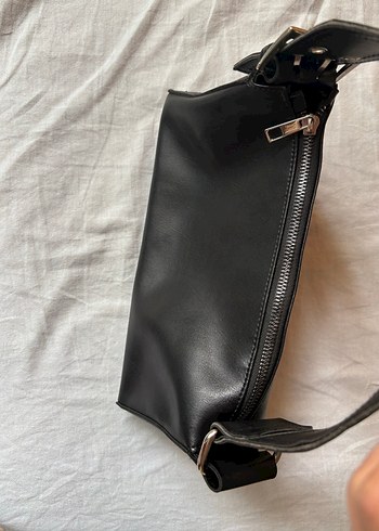 Kemer Tokalı Siyah Deri Kadın Çanta - Görsel 6