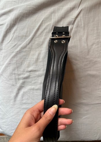 Kemer Tokalı Siyah Deri Kadın Çanta - Görsel 5