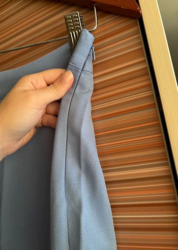 Kadın mavi Kumaş Pantolon - Görsel 3