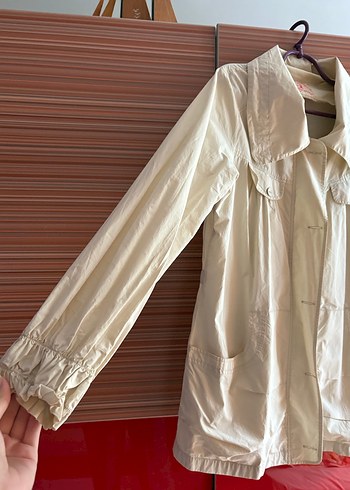 Krem rengi kadın ceket - Görsel 4